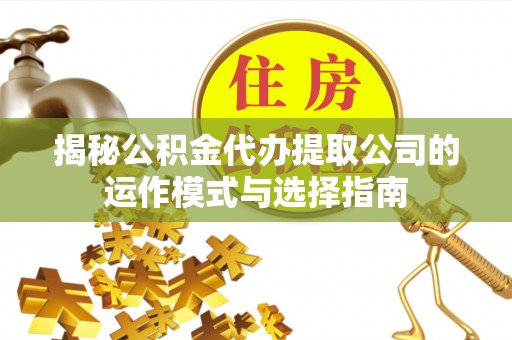怒江揭秘公积金代办提取公司的运作模式与选择指南